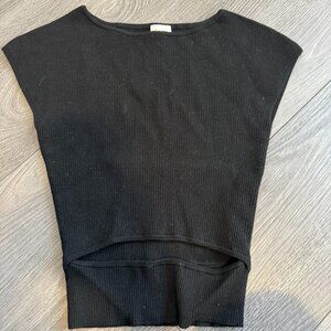 Knit Crop Top with Cap Sleeve